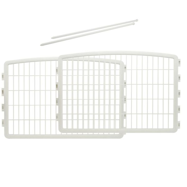 Dog Playpen Add-On Panels, 2-Panel 24" Customizable Foldable White