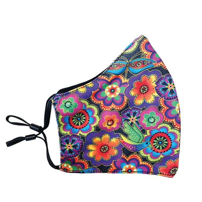 Laurel Burch Studios Boutique Face Mask, Reusable, Florals, Floers