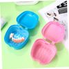 IWOWHERO 2-Piece Storage Box for Soaking Full Dentures Compact Travel Case Lid Accessory