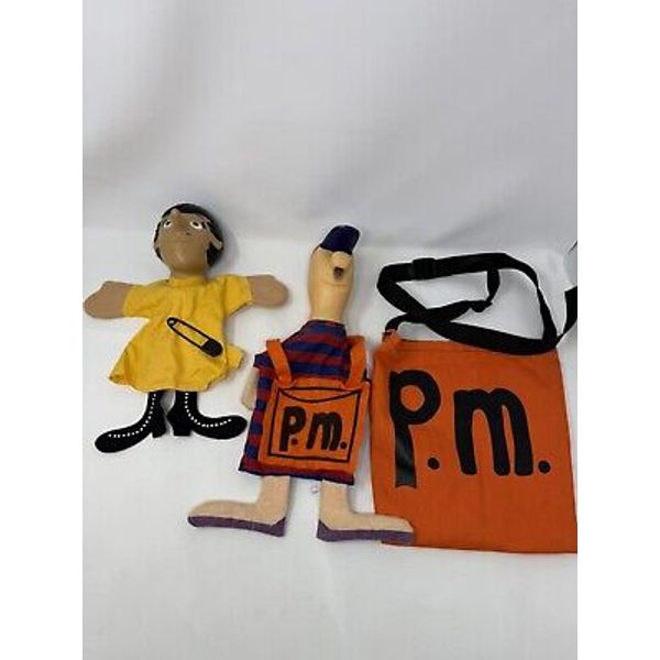 AGS P. MOONEY & ZOEY School Guidance Counselor Vinyl Head Hand Puppets Vtg 1970s