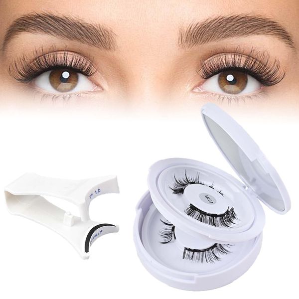 EONFAVE 2 Paare Magnetic Lashes, Magnetische Wimpern Natürlicher Look, Wimpern Magnetisch Wiederverwendbare Ohne Eyeliner, Magnet Wimpern mit Zange, Ohne Kleber Einfach Zu Tragen Und Zu Entfernen