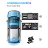 3 Lens Car Dash Cam 1080P Front/Rear/Inside DVR Video Recorder Camera G-Sensor