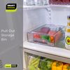 Smart Design Pull-Out Stackable Storage Bin - 9.8" D x 8.25" W x 3" H- Clear