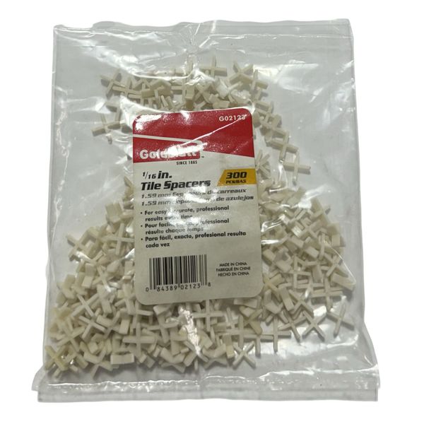 Goldblatt 1/16" Tile Spacers Tombstone 300 Pack G02123