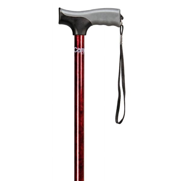 Carex Adjustable Walking Cane, Soft Grip Derby Handle, Wrist Strap