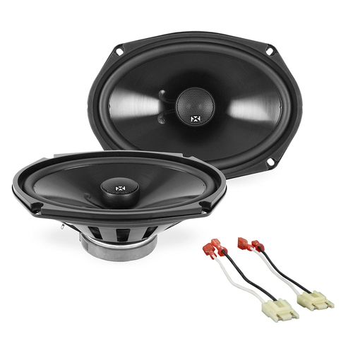 NVX Front Door Factory Speaker Replacement Package for 1994-2002 Dodge Ram 2500 & Ram 3500 – Includes 6x9 Coaxial Speakers, Adapters & Plug-and-Play Harnesses