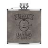 Beware Crazy Olive Lady 6oz PU Leather Hip Flask Grey Luxe