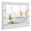 White Hollywood Makeup Vanity Mirror with Light Stage Large Beauty Mirror Dimmer