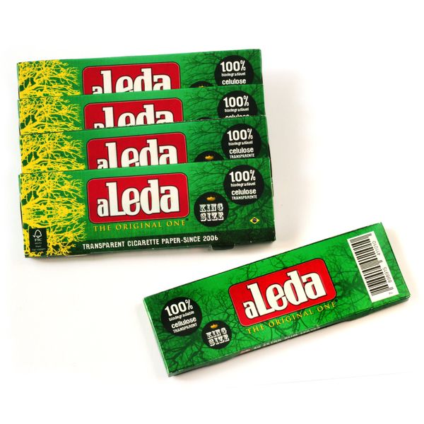 5 booklets - aLeda Transparent rolling paper King Size from Brazil - total 200 papers