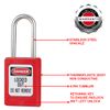 Master Lock Safety M/Lock Lockout Padlock RED KA 12F001 S31KARED, One-Size