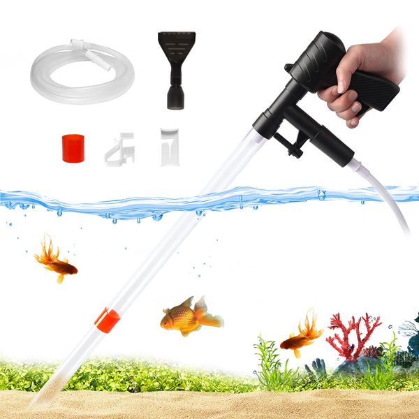 QLIFE Aquarium Tank Gravel Cleaner: Fish Tank Vacuum Cleaner with Aquarium Water Changer Vacuum Fish Tanks Gravel Vacuum Cleaner Algae Scraper Set for Fish Tank Change Water Cleaning Sand and Gravel