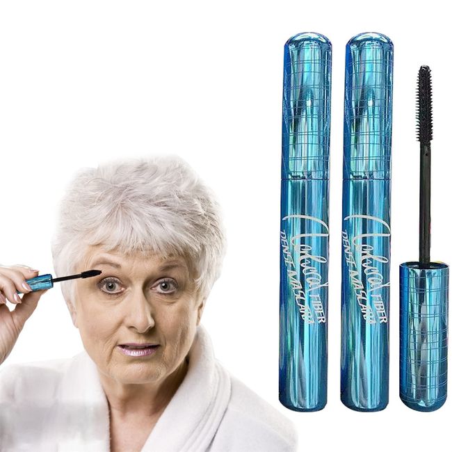 Mascara for Older Women 60 Plus, Mascara for Seniors with Thinning Lashes, Hypoallergenic Mascara Sensitive Eyes, Mascara Black Volume and Length, Black Mascara Waterproof Smudge Proof, Black (2pc)