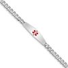 Silver  Medical ID Bracelet w/Curb Link XSM5