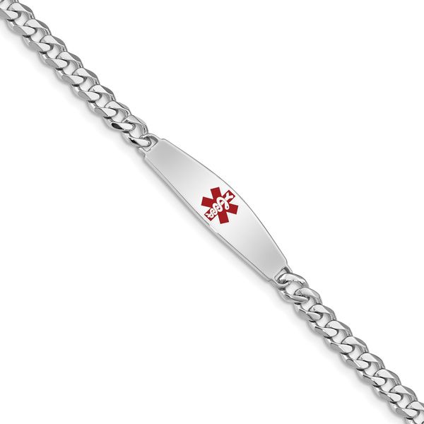 Silver  Medical ID Bracelet w/Curb Link XSM5