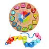 Itian Wooden Shape Sorting Clock / Wooden Clock with Numbers and Shapes Sorting Blocks