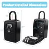 SISAV Smart Bluetooth Key Lock Box,Remote Access via App/Code,Resettable 6-Digit Combination,Large Capacity for 5 Keys,Wall-Mounted,No WiFi Needed,Black(With Shackle)