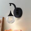 Modern Crystal Bubble Wall Sconce 5W Dimmable LED Sand Black Globe Light