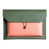Enyuwlcm PU Leather A4 File Folder Document Holder Portfolio Envelope Folder Case with 2 Compartments Green&Pink Match
