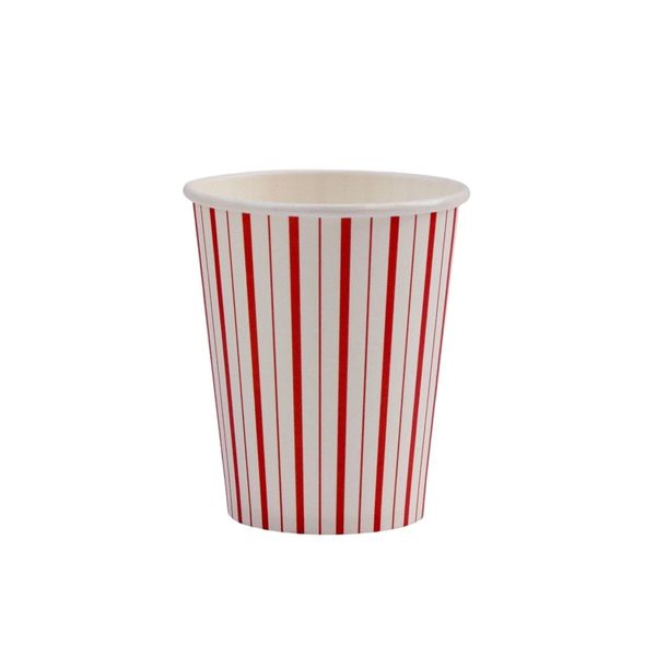 Red Stripes Paper Cups (Set of 8) | Red Striped Party Cups| Striped Party Cups | Red and White Striped Cups | Vintage Airplate Superheroes Pirate Party Paper Cups | Valentines Day paper cups