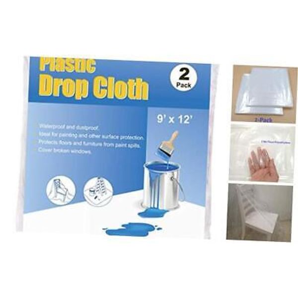 Plastic Drop Cloth for Painting and Surface Protection, 2 Mil ( 2-Pack )