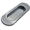 Universal Hardware Oval Pull Finger Recessed Door Handle Recessed Flush Fitting Pocket Insert Sliding Doors (Satin Chrome)