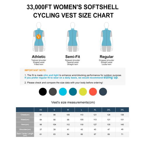 33,000ft Women's Lightweight Running Vest, Outdoor Softshell Vest, Women’s Sleeveless Jacket, Windproof Waterproof Breathable Vest Gilet for Running, Golf, Hiking, blue