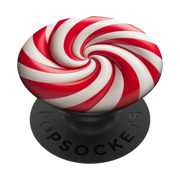 Red Christmas Peppermint Candy Cane Design PopSockets Swappable PopGrip