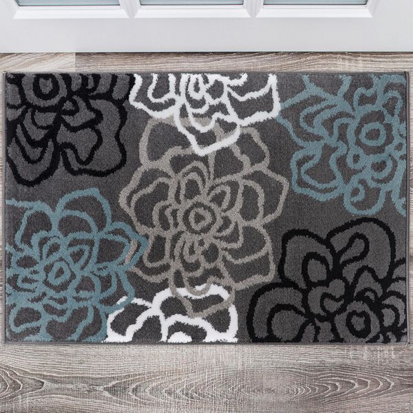 Rugshop Small Rugs Contemporary Modern Floral Flowers Carpet Washable Rugs 2'x3'