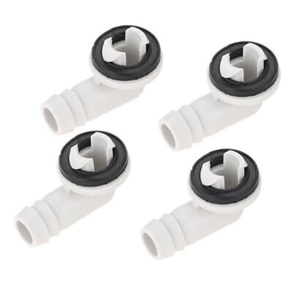 4pcs Air Conditioner AC Drain Hose Plastic Connector Elbow Fitting & Rubber Ring