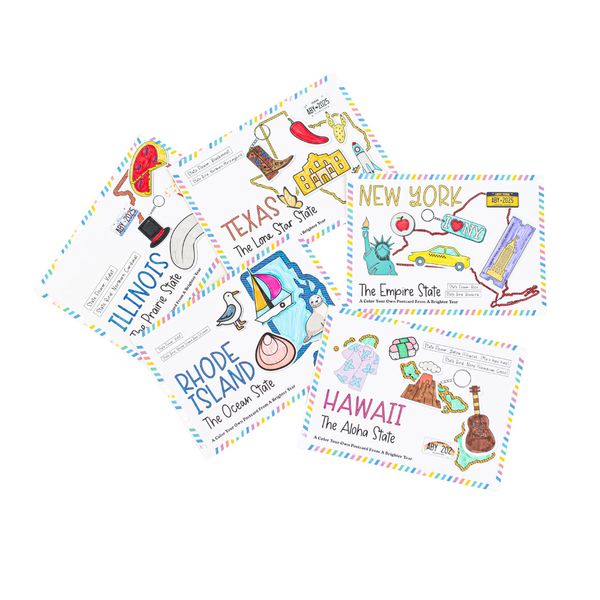 A Brighter Year Nebraska Color Your Own Postcard