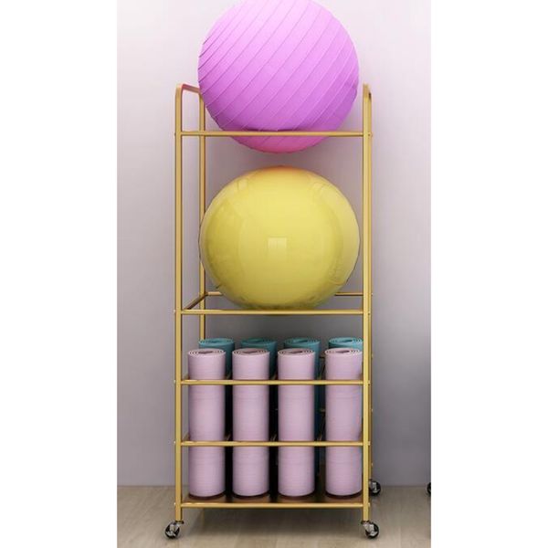 Gym Ball Yoga Mat Storage Storage Mat Storage Organizer Holder Iron Storage Mat Yoga Stand, 02. Black