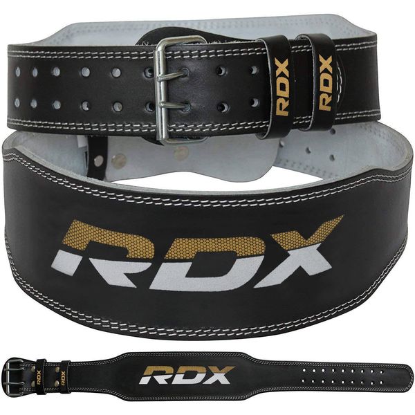 RDX Weight Lifting Belt Gym Fitness, Cowhide Leather, 4” 6” Padded Lumbar Back Support, 10 Adjustable Holes, Weightlifting Powerlifting Bodybuilding Deadlift Squat Workout Strength Training, Men Women