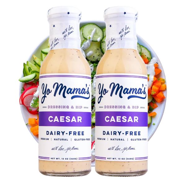 Yo Mama's Foods Keto Classic Caesar Dressing and Dip - Pack of (2) - Low Carb, Low Sodium, and Gluten-Free