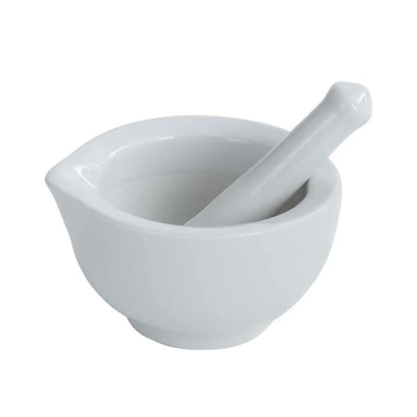 Mortar And Pestle Set Classic Marble Natural Stone White Pestal To Grind Food US