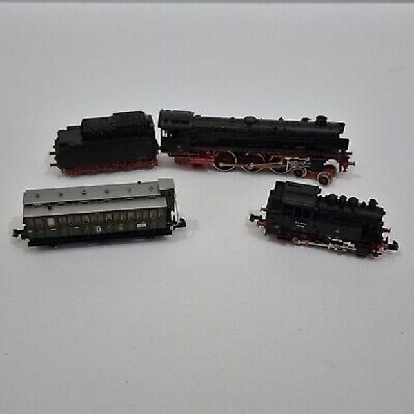 Fleischmann Piccolo N gauge 2 Locomotives & 1 Car Model Toy Trains Hobby Germany