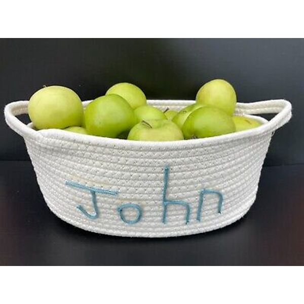 Custom Name Basket  Personalized Choose color Knitted Yarn Pet Basket Toy Basket