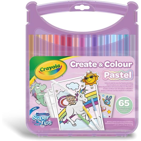 CRAYOLA Briefcase 65 Washable markers pastel colors