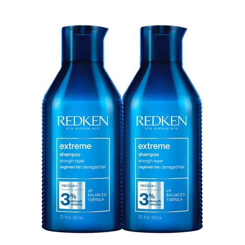 Redken Hair Shampoo for Brittle and Damaged Hair, Anti Hair Breakage, with Soy Proteins, Ceramides, Sepicap and Arginine, Extreme Shampoo, 2 x 300 ml