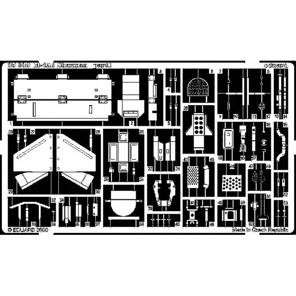 Eduard Accessories EDP35339 Eduard Photoetch 1:35-M-4A1 Sherman (Italeri) Scale Model Detailing Set, Various