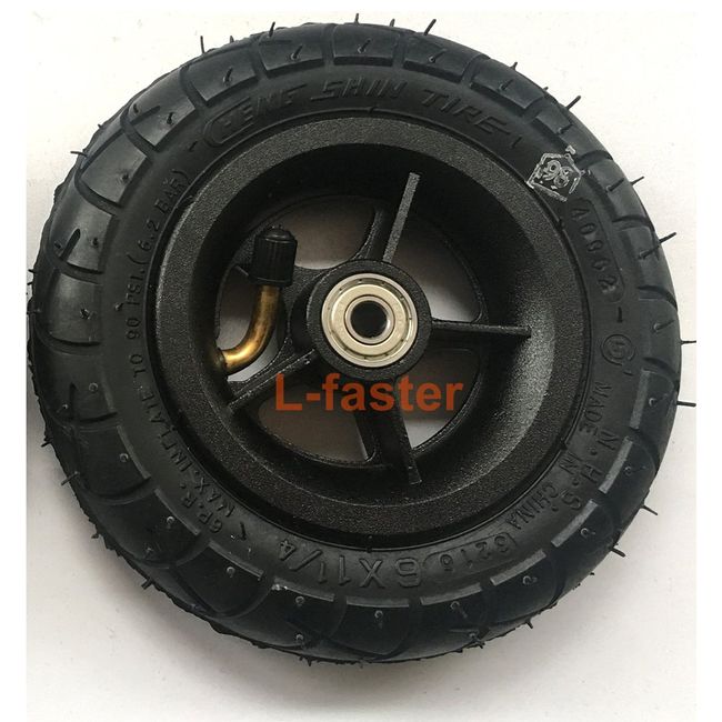 L-faster 150MM Scooter Inflation Wheel with Aluminium Alloy Hub 6" Pneumatic Tyre with Inner Tube Electric Scooter 6 Inch Pneumatic Tire (Black)