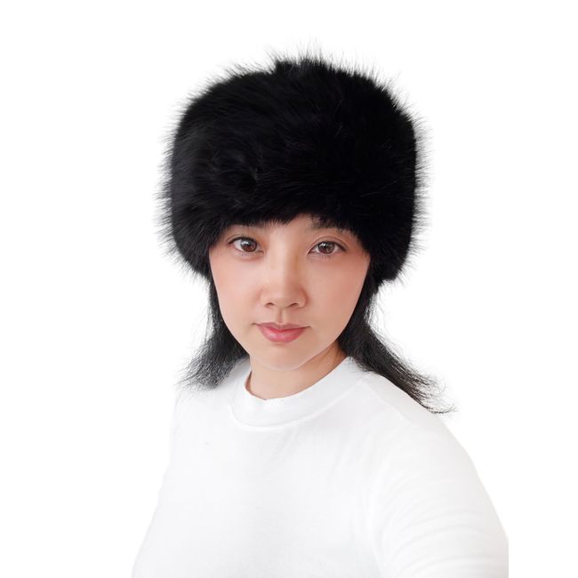 Lina & Lily Women's Winter Headband Head Ear Warmer Long Pile Faux Fur (Black)