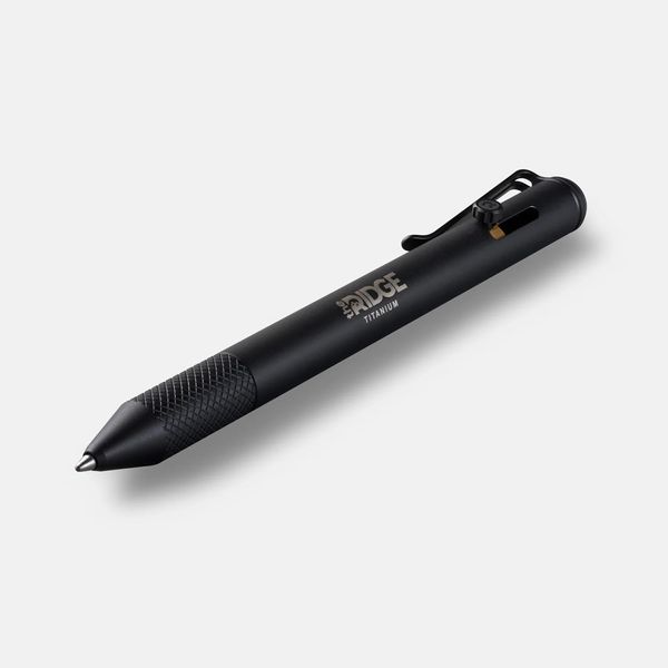 The Ridge Bolt Action Pen - Matte Black Titanium