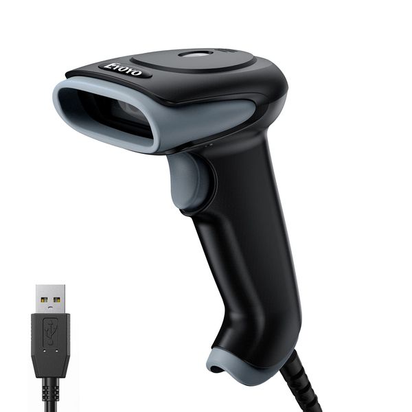 Eyoyo Barcode Scanner 1D 2D QR kabelgebunden, QR Code Scanner Handheld Barcode Leser für PC, Mac, Laptop