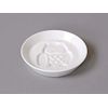 Soy Sauce Plate with Raised Pattern, White Porcelain, White Tableware, Owl