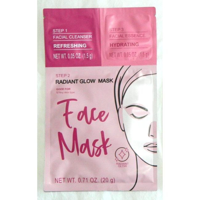 Skin Care Facial Mask Radiant Glow 3 Step - 5 Pieces