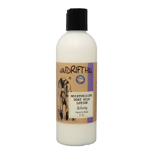 Windrift Hill Moisturizing Goat Milk Hand & Body Lotion 8 Ounce Bottle (Relaxing)