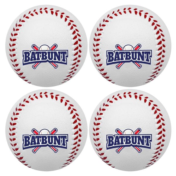 BATBUNT 4 Pcs Soft Baseballs, Foam Baseballs for Players Softball Foam Training Balls, Balls for Practice, Baseball Balls, (White)