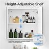Frameless Wall-Mounted Storage Cabinet with Storage and Adjustable Shelf