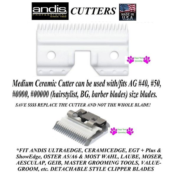 Andis CERAMICEDGE Edge MEDIUM Replacement CERAMIC CUTTER*Fit #40,50,0000 Blade