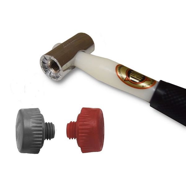 Thor 710 Nylon Faced Window Glazing Hammer/Mallet - with Soft Grey & Medium Red Head
